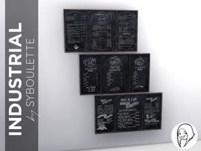 Sims 4 — Industrial Chalkboard Menu by Syboubou — Those are menus for coffee shops or restaurants on chalkboard board in