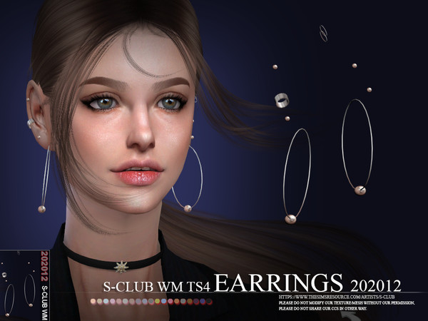 Sims 4 — S-Club ts4 WM EARRINGS 202012 by S-Club — Earrings 10 swatches, hope you like, thank you.