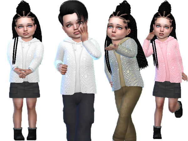 Sims 4 — Leather jacket toddlers (Get famous) by TrudieOpp — Leather jacket toddlers in 4 colors for male and female