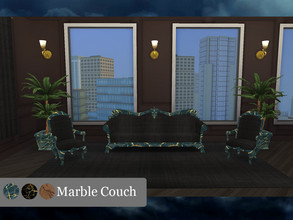 Sims 4 — Marble Series - Couch by janek04 — Marble Couch from Marble Series - by JB! Avabile in 3 colors: - Golden Blue