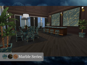 Sims 4 — Marble Series by janek04 — Marble Series by JB! Contains: - Dining Table - Chair - Bar - Barstool - Couch -