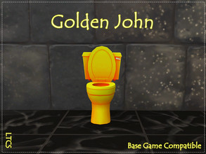 Sims 4 — Golden John Toilet - Base Game Compatible by Ghiuri — This is a Base Game RECOLOR for the ``John`` toilet.