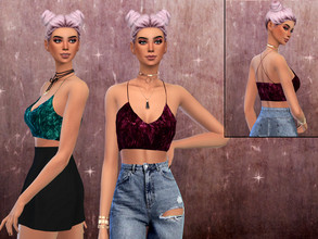 Sims 4 — Emma Velvet Top by chrimsimy — - Female clothing top -10 swatches -All LODs