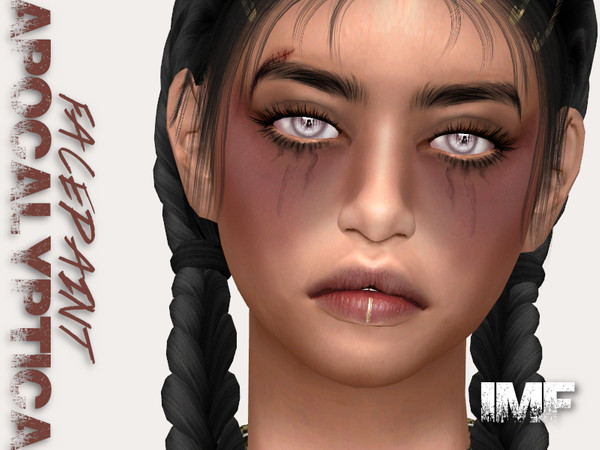 Sims 4 — IMF Apocalyptica Facepaint N.03 by IzzieMcFire — - Stand alone item with thumbnail - 3 intensities - Female only