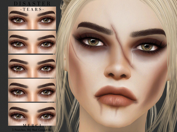 Sims 4 — Disaster -Tears- by -Merci- — Unisex, teen-elder. Skin Detail category. Have Fun!