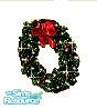 Sims 1 — Christmas Bow Wreath by capricce — Wreath with red bow. Cloned from a wall lamp. No expansion pack should be