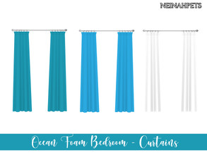 Sims 4 — Ocean Foam Bedroom - Curtains by neinahpets — Curtains for the Ocean Foam Bedroom. 3 Colors.