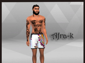 Sims 4 — Afra-k Angelina print swim trunks by akaysims — Male Bottoms 20 swatches All LODs