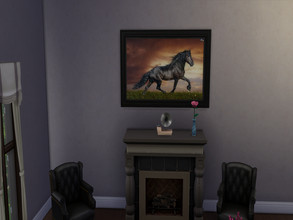 Sims 4 — If Wishes Were Horses-REQUIRES CATS AND DOGS by seimar8 — A painting of a wild horse. 