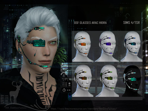Sims 4 — DSF GLASSES ARAC HIDRA by DanSimsFantasy — Futuristic accessory, this multifunctional computer with holographic