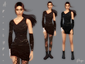 Sims 4 — Apocalypse by Paogae — Simple short dress, two colors, created for the apocalyptic theme. Standalone with