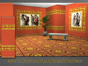 Sims 4 — MB-StylishStucco_Greek-Impressions4 by matomibotaki — MB-StylishStucco_Greek-Impressions4, lush wallpaper partly