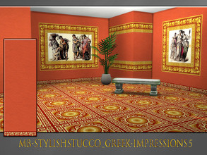Sims 4 — MB-StylishStucco_Greek-Impressions5 by matomibotaki — MB-StylishStucco_Greek-Impressions5, lush wallpaper partly