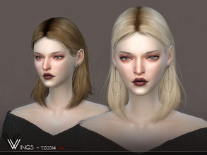 Sims 4 — WINGS-TZ0514 by wingssims — This hair style has 20 kinds of color File size is about 17MB Hope you like it!