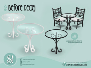 Sims 4 — Before Decay - dining table by SIMcredible! — by SIMcredibledesigns.com available at TSR 2 colors in 4