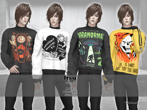 Sims 4 — ITSU - Vol.4 - Male Jumper by Helsoseira — Style : Oversized male jumper / sweater Name : ITSU Vol. 4 Sub part