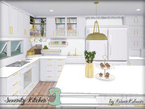 Sims 4 — Serenity Kitchen by ArwenKaboom — Serenity Kitchen main set. Scandinavian and Ikea inspired kitchen for your