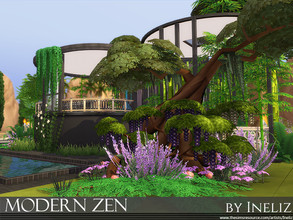 Sims 4 — Modern Zen by Ineliz — Modern Zen is a studio house with open floor and lots of space available for various