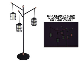 Sims 4 — Hedwyn Floor Lamp by sim_man123 — An industrial, bird-cage style lamp featuring Edison bulbs.