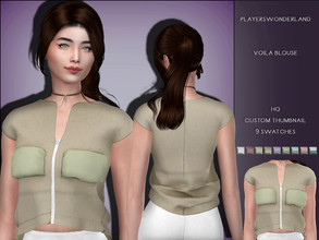Sims 4 — Voila Blouse by PlayersWonderland — _HQ _Custom thumbnail _9 Swatches