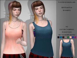 Sims 4 — EP01TankTop Revamped | Get To Work Needed by PlayersWonderland — _HQ _Custom thumbnail _8 Swatches