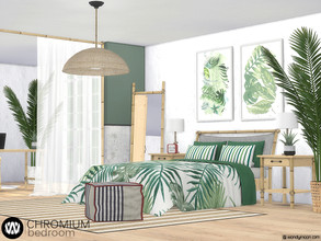 Sims 4 — Chromium Bedroom by wondymoon — Tropical style bedroom with bamboo, palm tree and rope details; Chromium! Have