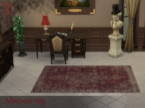 Sims 4 — Maroon rug Small_RavensF by Ravens_Fury2 — Hi everyone! I made this old vintage rug Maroon for just that little