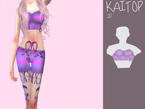 Sims 4 — Kai Top by leonamcboner — A short beautiful top with ribbons and laces for your sims!