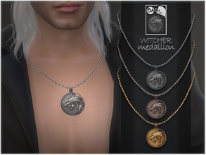 Sims 4 — Medallion inspired by Witcher by BAkalia — Hello :) A witcher medallion is a silver symbol of the witchers'