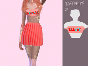 Sims 4 — TaeTae Top by leonamcboner — A black top withm taetae written on it with a glitch effect for your sims! 