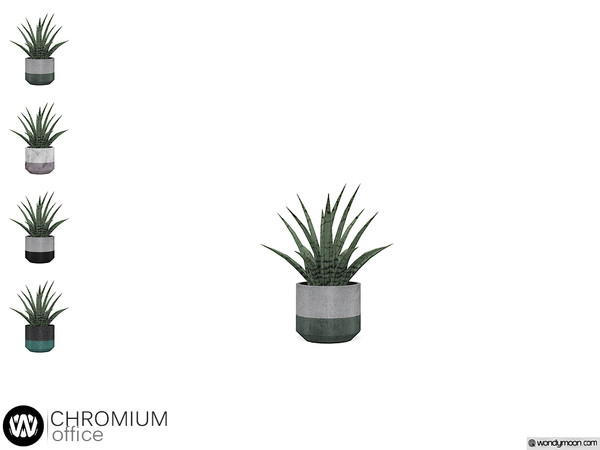 Sims 4 — Chromium Tabletop Plant by wondymoon — - Chromium Office - Tabletop Plant - Wondymoon|TSR - Creations'2020