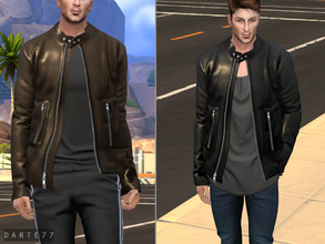 Sims 4 — Racer Jacket - Acc by Darte77 — This jacket is labeled as accessory, which means you can add a top underneath