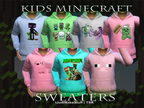 Sims 4 — Kids Minecraft Sweaters by IJustMakeStuff — Some cute kid themes sweaters inspired by my niece! These are also
