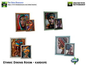 Sims 3 — kardofe_Ethnic Dining Room_Board by kardofe — Two paintings to be supported on a surface, with a wooden frame