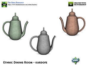 Sims 3 — kardofe_Ethnic Dining Room_Teapot by kardofe — Embossed copper teapot in three different options