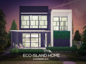 Sims 4 — Eco Island Home by Summerr_Plays — This modern eco-home is located on the beautiful Windenburg Island.