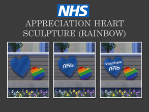 Sims 4 — NHS Appreciation Heart Sculpture (Rainbow) by Teknikah — Heart sculpture recoloured for your sims to show