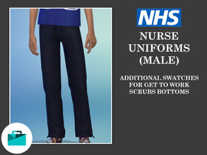 Sims 4 — NHS Nurse Uniforms (Bottoms, Male) by Teknikah — NHS nurse uniform swatch added to the Get To Work scrubs 1 new
