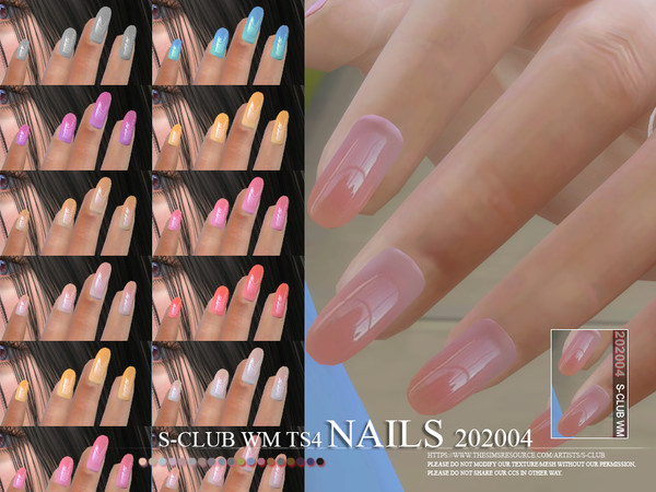 Sims 4 — S-Club ts4 WM Nails 202004 by S-Club — Nails, 15 swatches, hope you like, thank you.
