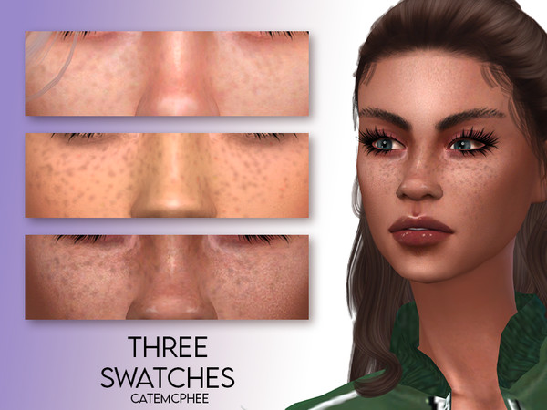 Sims 4 — FR-01 / Ella Freckles by catemcphee — Created for: The Sims - nose and cheek freckles - 3 swatches - teen, young