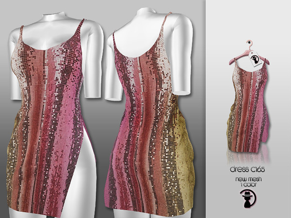 Sims 4 — Dress C165 by Daph's — 1 Swatch Works with all of skins Custom Thumbnail New Mesh All Lods Teen to Elder For;