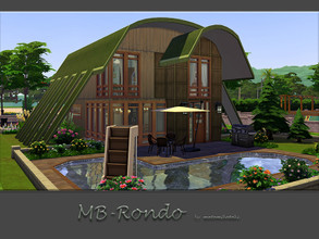 Sims 4 — MB-Rondo by matomibotaki — Eco friendly Sims 4 house with a lot of cozy atmosphere and unusual design. Details: