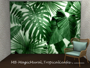 Sims 4 — MB-MagicMural_TropicalLeafes by matomibotaki — MB-MagicMural_TropicalLeafes, wall mural with exotic jungle