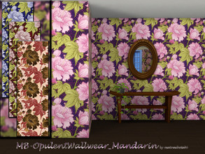 Sims 4 — MB-OpulentWallwear_Mandarin by matomibotaki — MB-OpulentWallwear_Mandarin, lovely and expressive wallpaper with