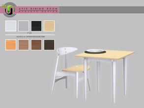 Sims 4 — Avis Dining Table 1x1 by NynaeveDesign — Avis Dining Room - Table 1x1 Found under: Surfaces - Dining Tables