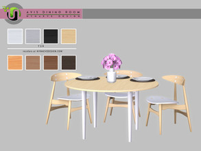 Sims 4 — Avis Round Dining Table 2x2 by NynaeveDesign — Avis Dining Room - Round Table 2x2 Found under: Surfaces - Dining