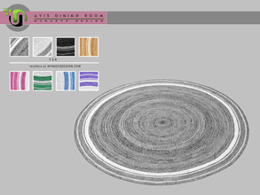 Sims 4 — Avis Round Rug 3x3 by NynaeveDesign — Avis Dining Room - Round Rug 3x3 Found under: Decor - Miscellaneous Price: