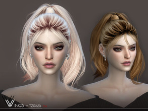 Sims 4 — WINGS-TZ0528 by wingssims — This hair style has 20 kinds of color File size is about 17MB Hope you like it!