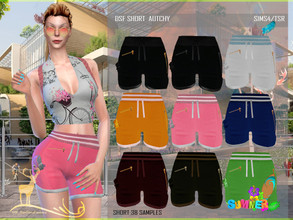 Sims 4 — DSF SHORT AUTCHY by DanSimsFantasy — Modern design in flexible and resistant cotton texture. Its structure
