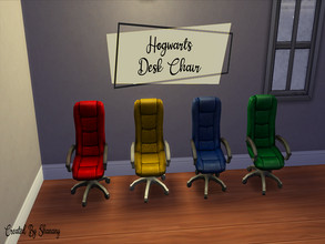 Sims 4 — Hogwarts Desk Chair. by Shanany — 4 desk chair with Hogwarts house colors